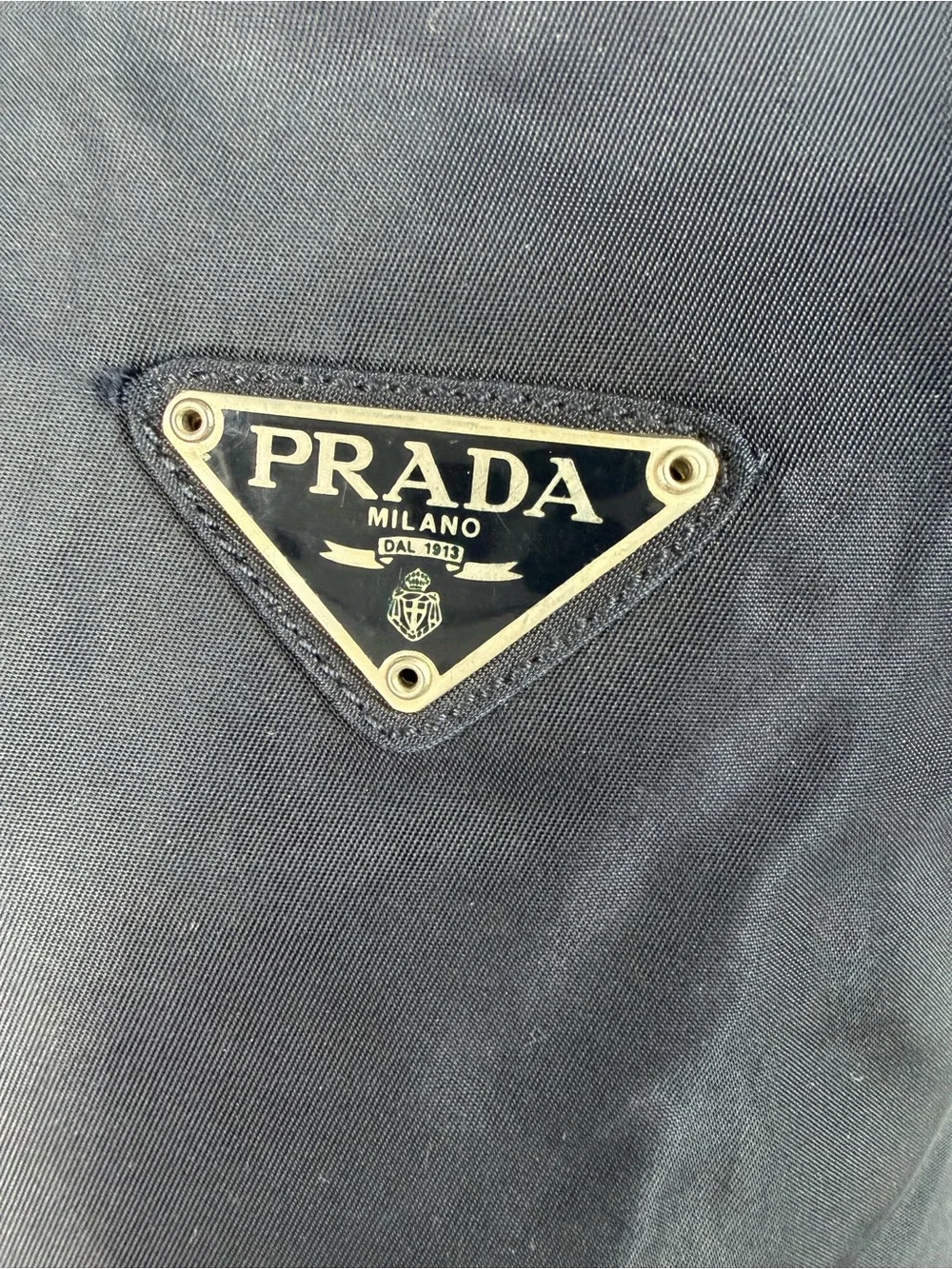 Prada Ring Handle Tote with Brown/Silver Handles